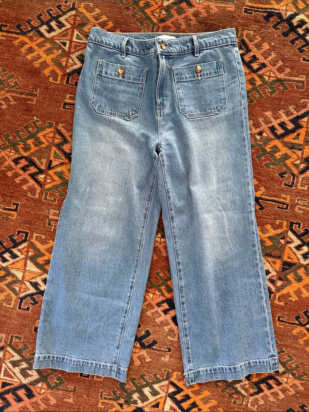LOFT Curvy Palmer Wide Leg High-Rise Jeans - Picture 2 of 5